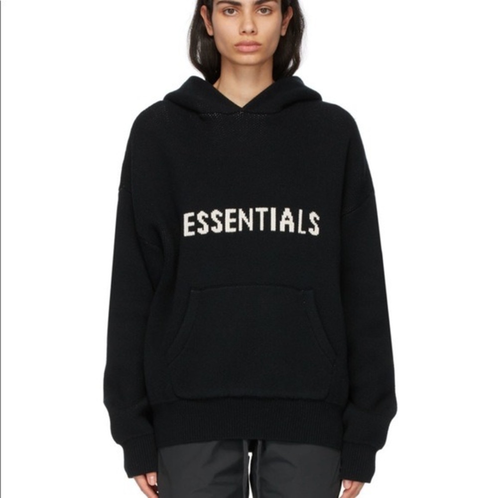 Fear of God Essentials Knit Hoodie (Black)